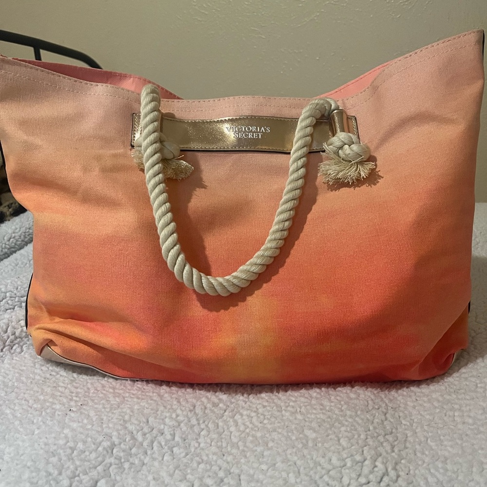 Victoria's Secret Pink and Orange Tote with Spacious Design